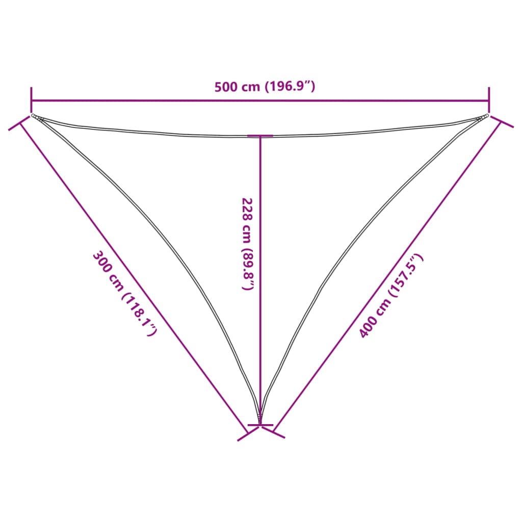 Parasole a Vela Oxford Triangolare 3x4x5 m Antracite | homemem39