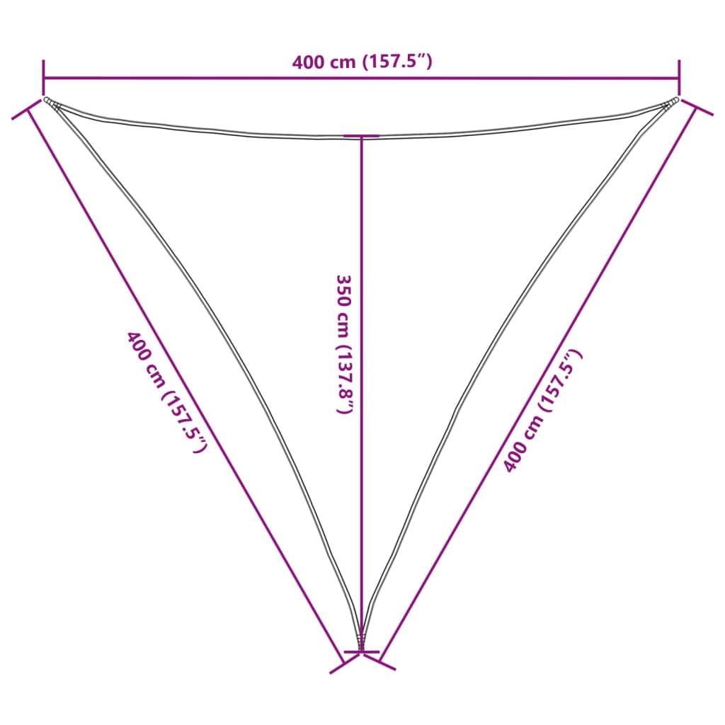 Parasole a Vela Oxford Triangolare 4x4x4 m Antracite - homemem39