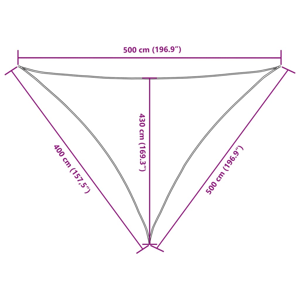 Parasole a Vela Oxford Triangolare 4x5x5 m Antracite | homemem39