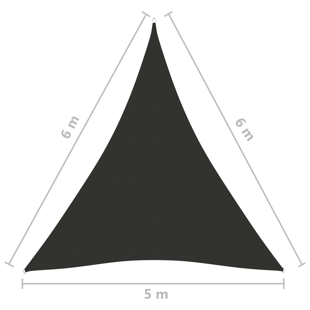Parasole a Vela Oxford Triangolare 5x6x6 m Antracite | homemem39