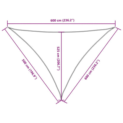 Parasole a Vela Oxford Triangolare 5x6x6 m Antracite | homemem39