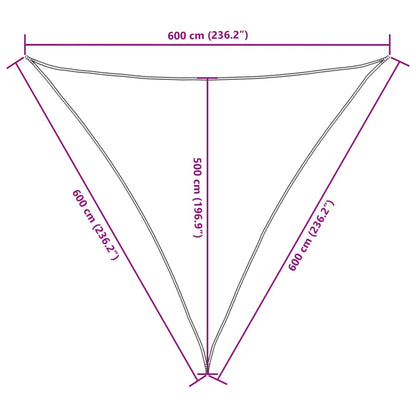 Parasole a Vela Oxford Triangolare 6x6x6 m Antracite | homemem39