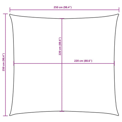 Vela Parasole in Tela Oxford Quadrata 2,5x2,5 m Beige | homemem39