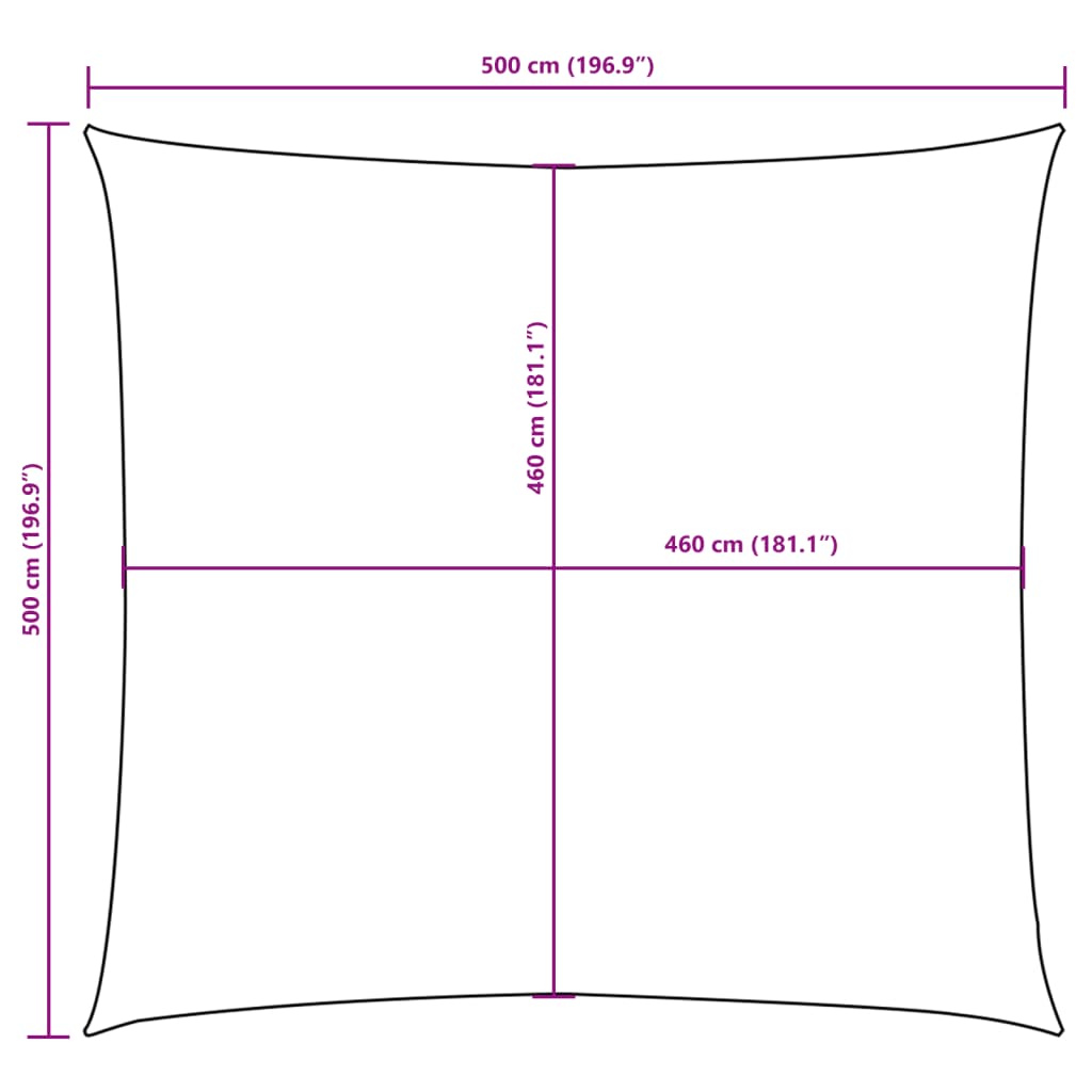 Vela Parasole in Tela Oxford Quadrata 5x5 m Beige | homemem39