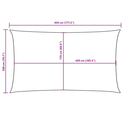 Parasole a Vela Oxford Rettangolare 2x4,5 m Beige - homemem39