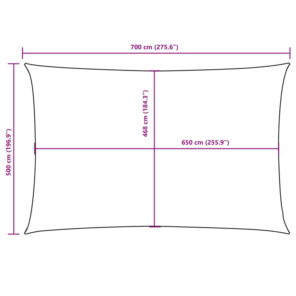 Parasole a Vela Oxford Rettangolare 5x7 m Antracite | homemem39