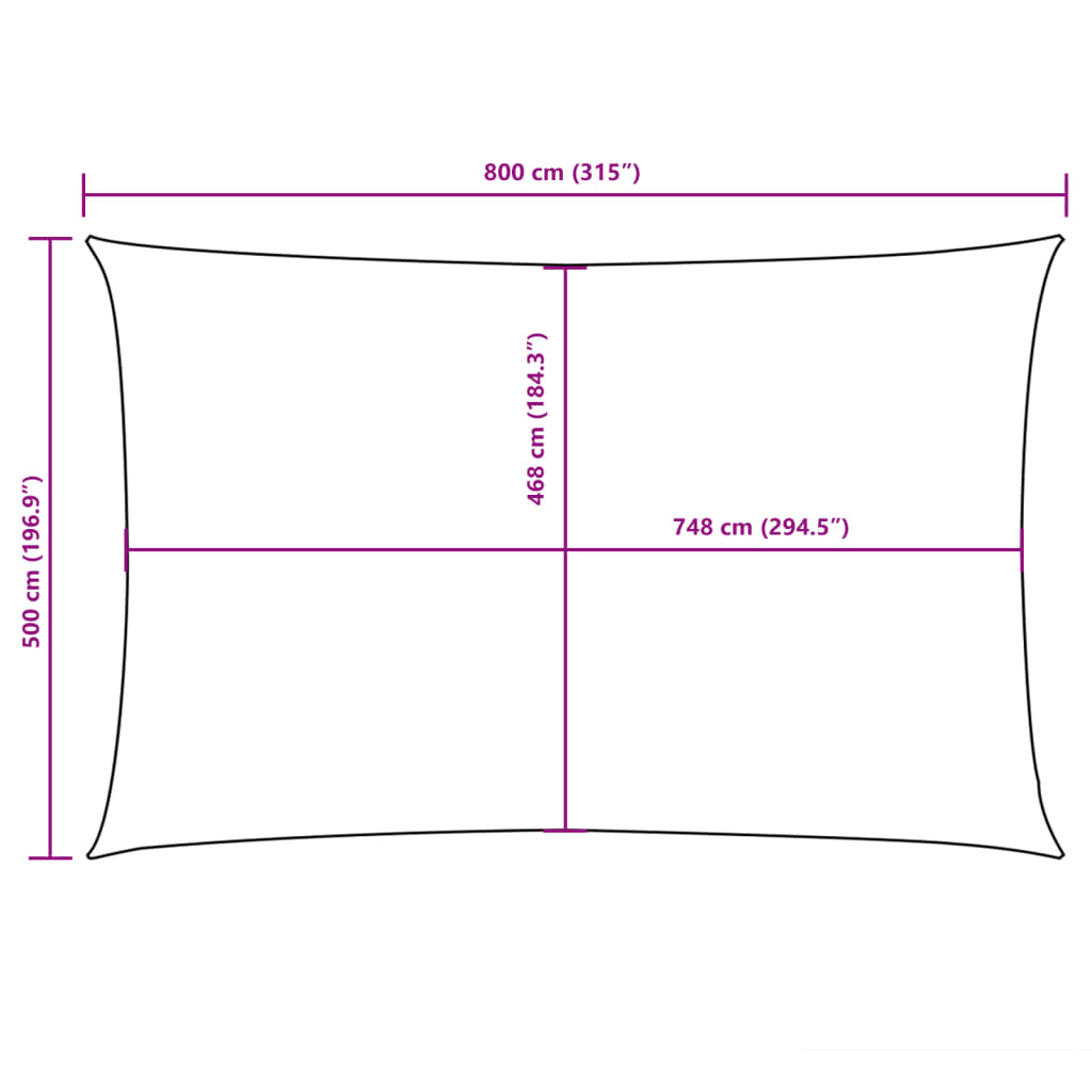 Parasole a Vela Oxford Rettangolare 5x8 m Beige | homemem39