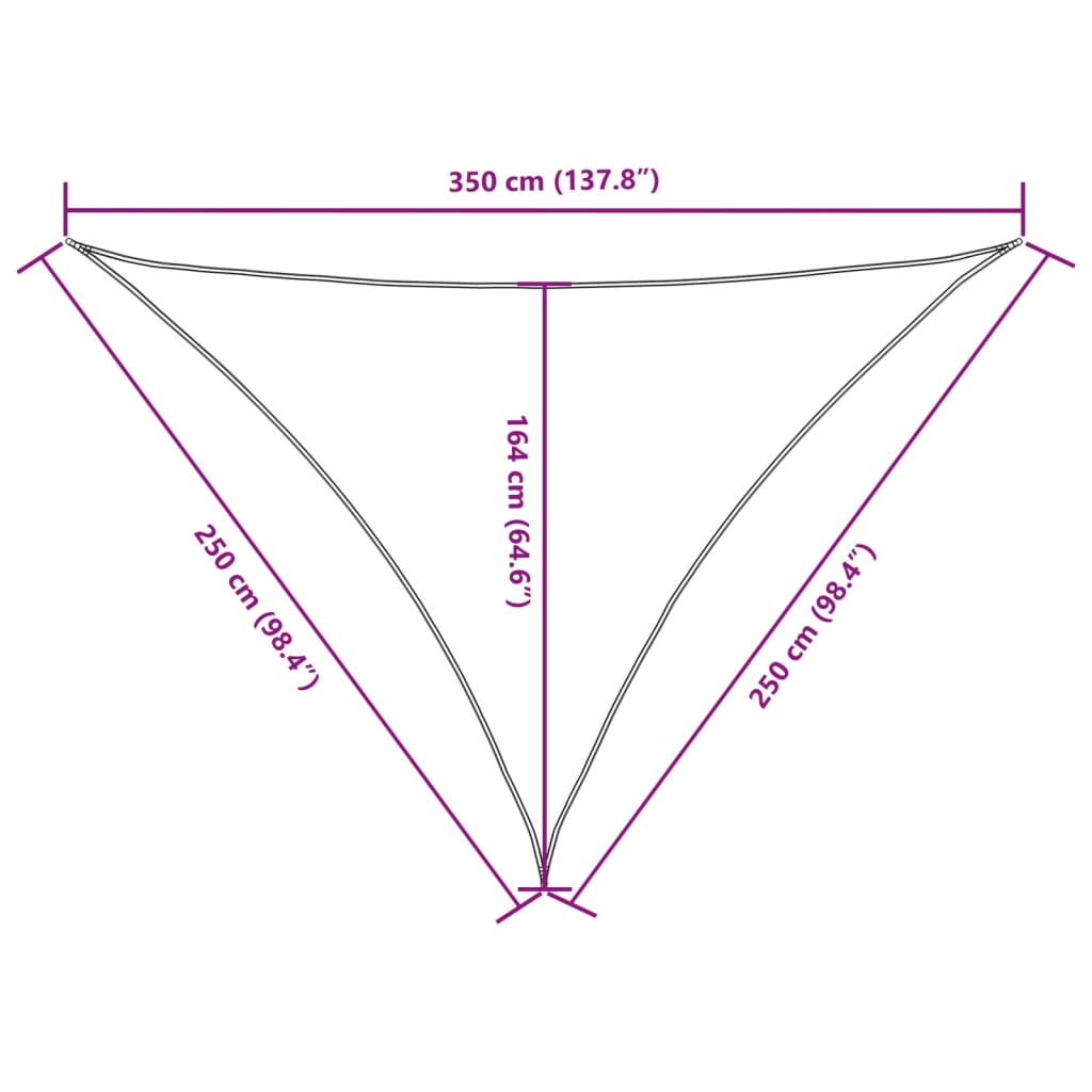 Parasole a Vela Oxford Triangolare 2,5x2,5x3,5 m Beige | homemem39