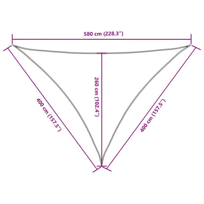 Parasole a Vela Oxford Triangolare 4x4x5,8 m Beige | homemem39