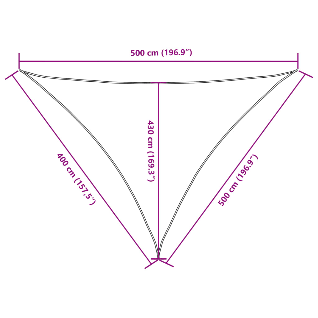 Parasole a Vela Oxford Triangolare 4x5x5 m Beige - homemem39