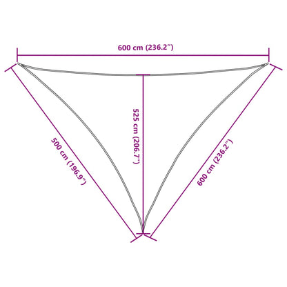 Parasole a Vela Oxford Triangolare 5x6x6 m Beige