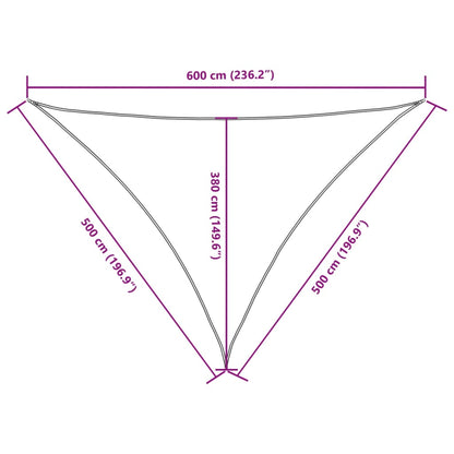 Parasole a Vela Oxford Triangolare 5x5x6 m Beige | homemem39