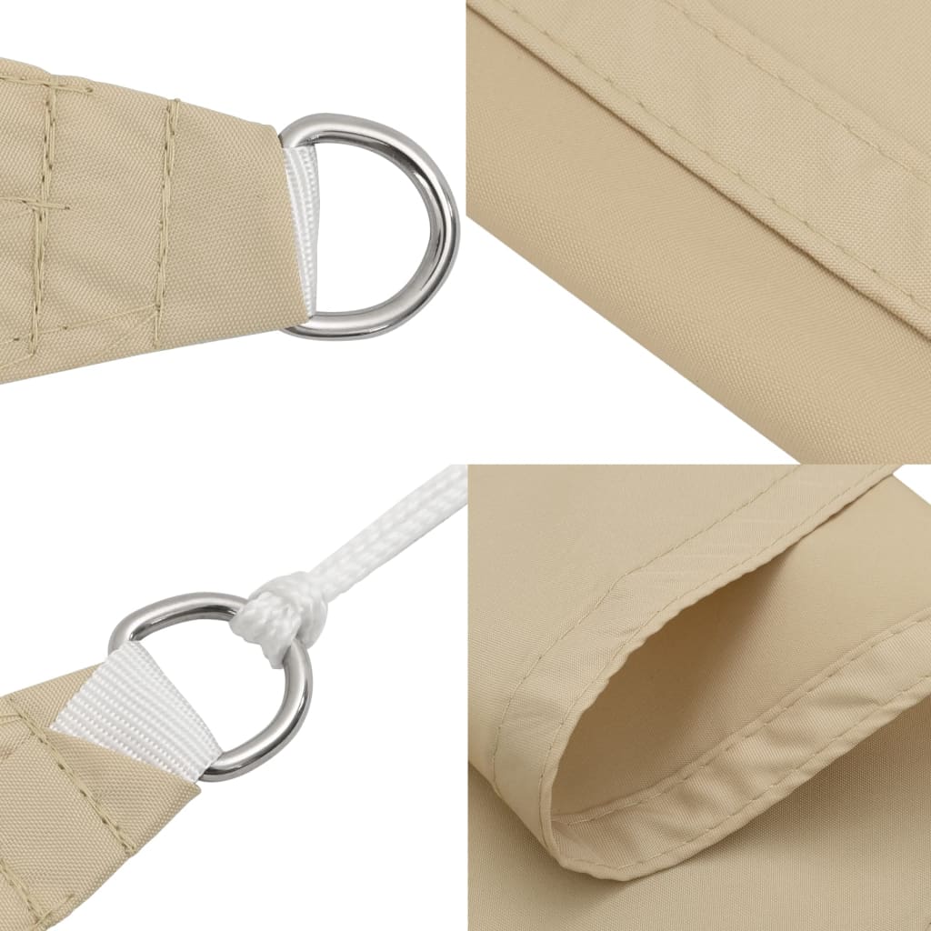 Parasole a Vela in Tessuto Oxford Triangolare 6x6x6 m Beige | homemem39