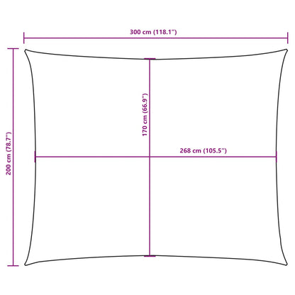Parasole a Vela Oxford Rettangolare 2x3 m Crema - homemem39
