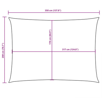 Parasole a Vela Oxford Rettangolare 2x3,5 m Crema - homemem39