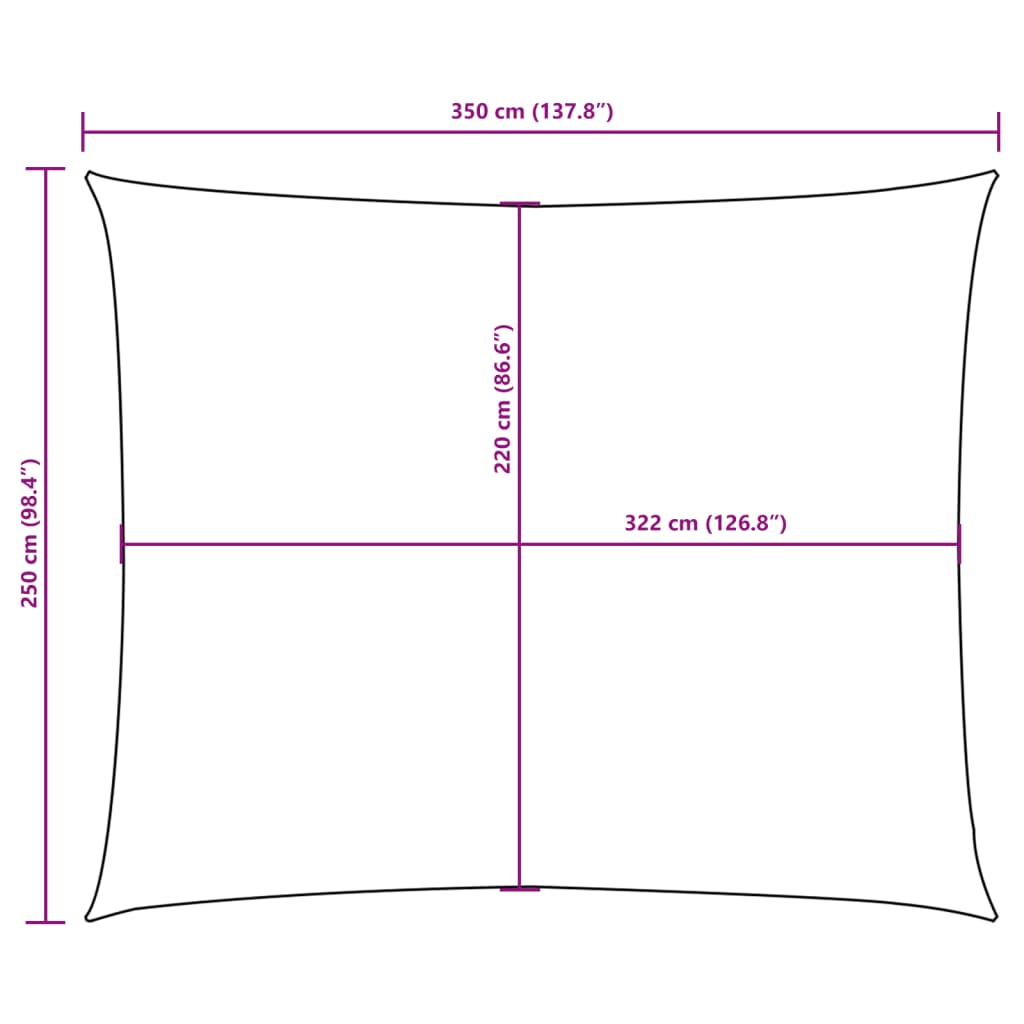 Parasole a Vela Oxford Rettangolare 2,5x3,5 m Crema - homemem39