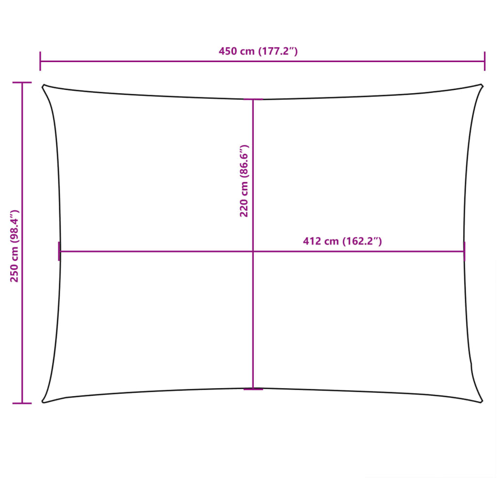 Parasole a Vela Oxford Rettangolare 2,5x4,5 m Crema | homemem39