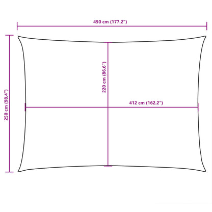 Parasole a Vela Oxford Rettangolare 2,5x4,5 m Crema | homemem39