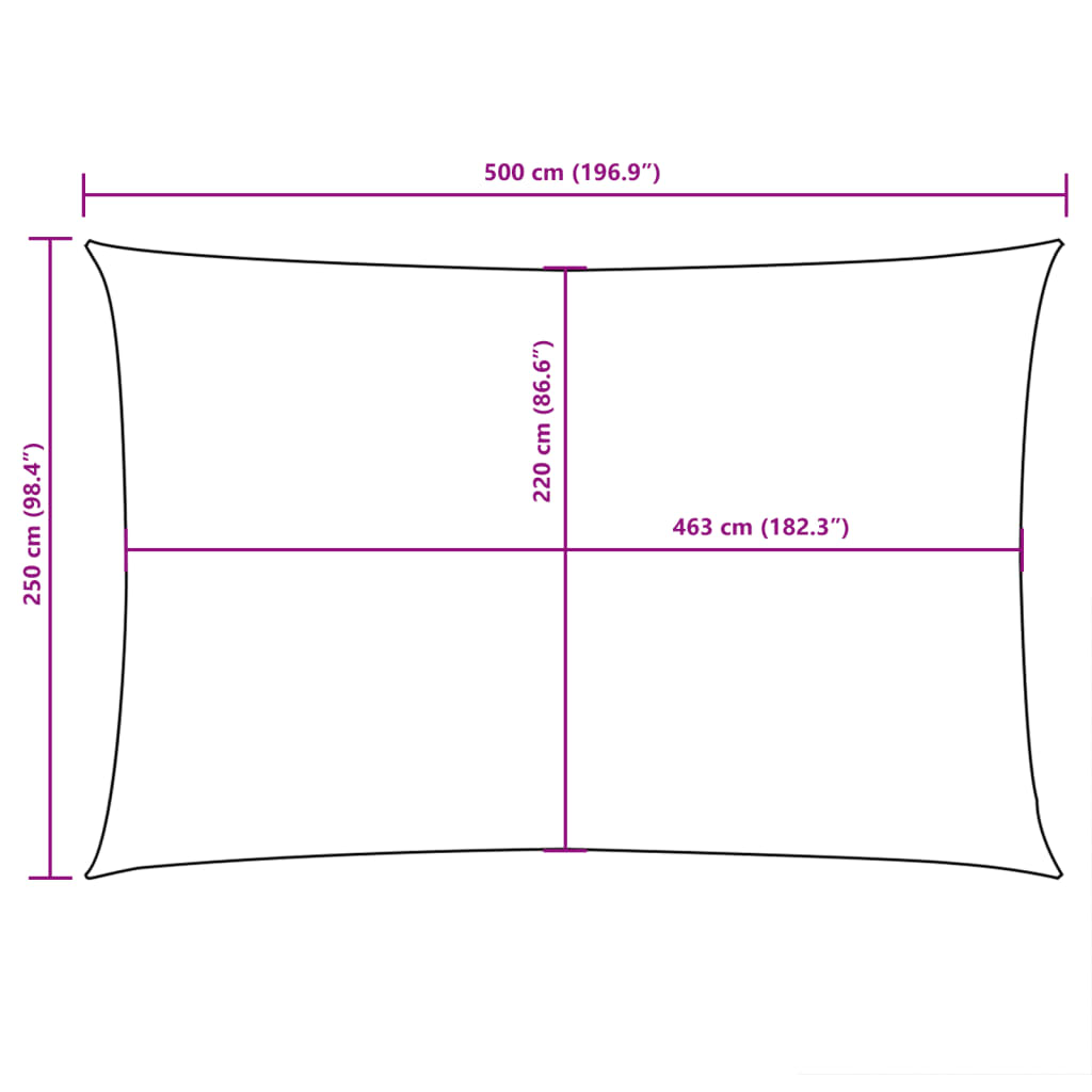 Parasole a Vela Oxford Rettangolare 2,5x5 m Crema | homemem39