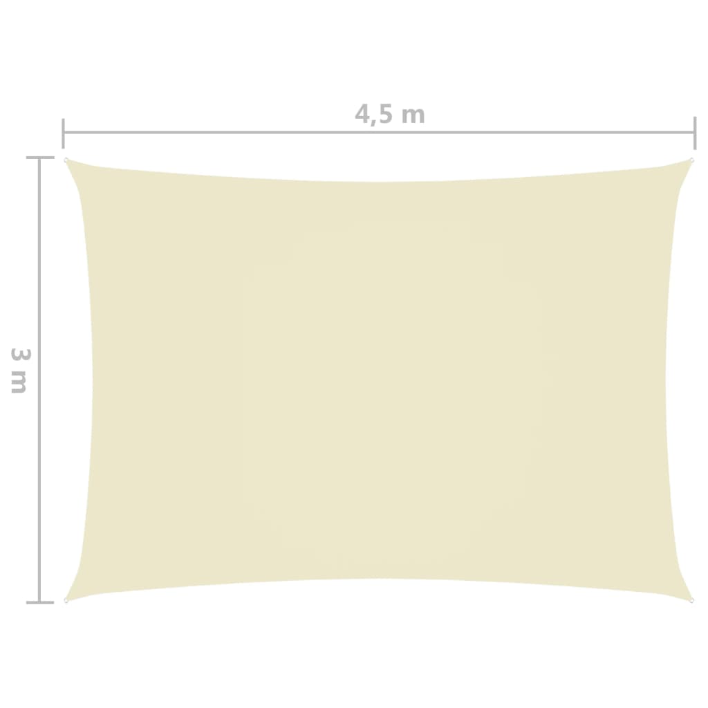 Parasole a Vela Oxford Rettangolare 3x4,5 m Crema - homemem39