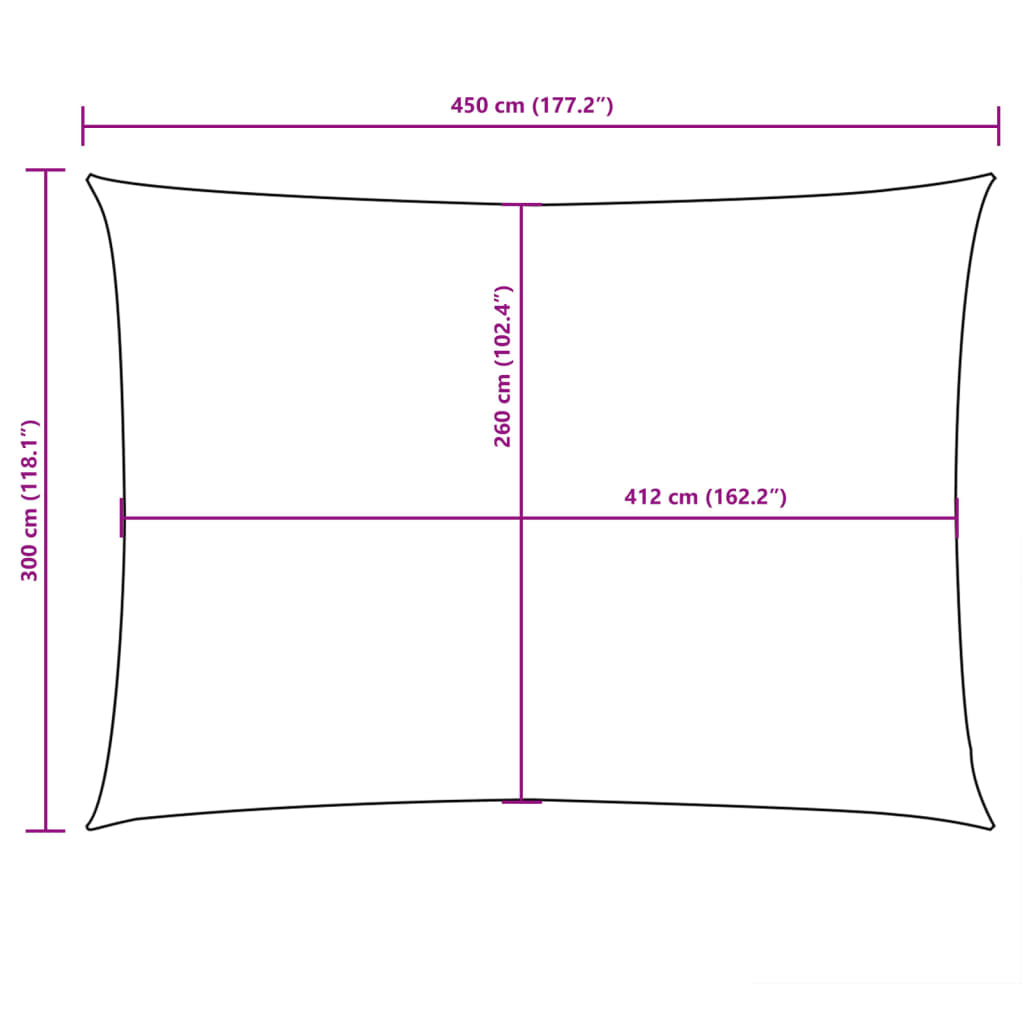 Parasole a Vela Oxford Rettangolare 3x4,5 m Crema - homemem39