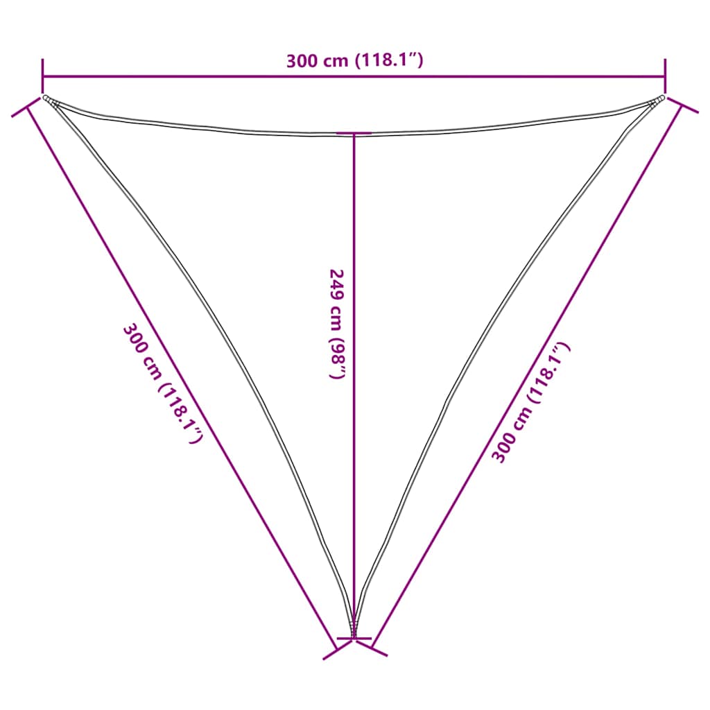 Parasole a Vela Oxford Triangolare 3x3x3 m Crema