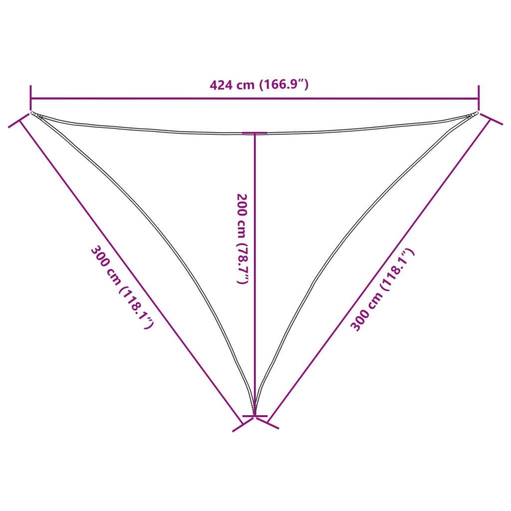 Parasole a Vela Oxford Triangolare 3x3x4,24 m Crema | homemem39