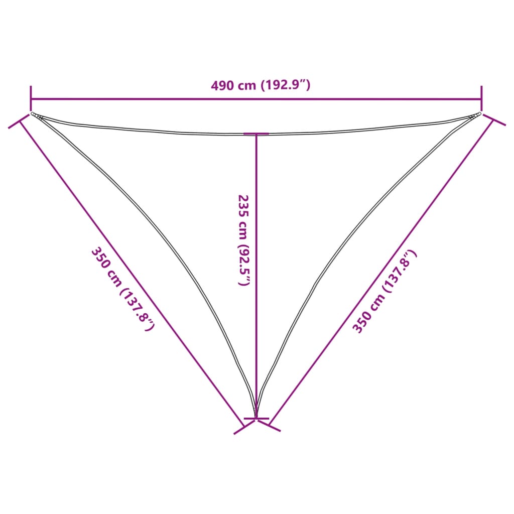 Parasole a Vela Oxford Triangolare 3,5x3,5x4,9 m Crema - homemem39