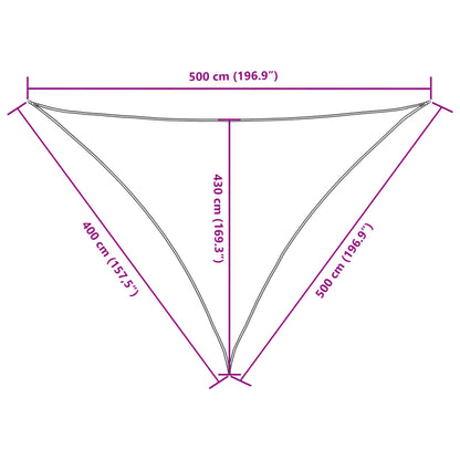 Parasole a Vela Oxford Triangolare 4x5x5 m Crema | homemem39