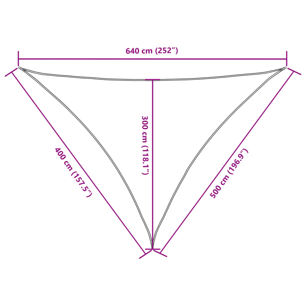 Parasole a Vela Oxford Triangolare 4x5x6,4 m Crema | homemem39