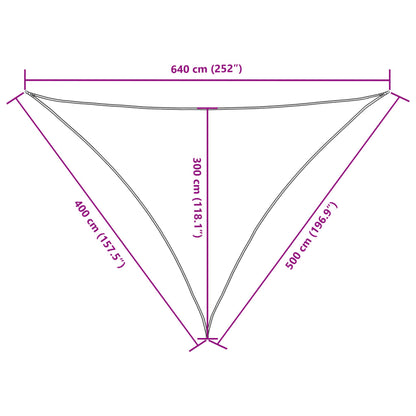 Parasole a Vela Oxford Triangolare 4x5x6,4 m Crema | homemem39