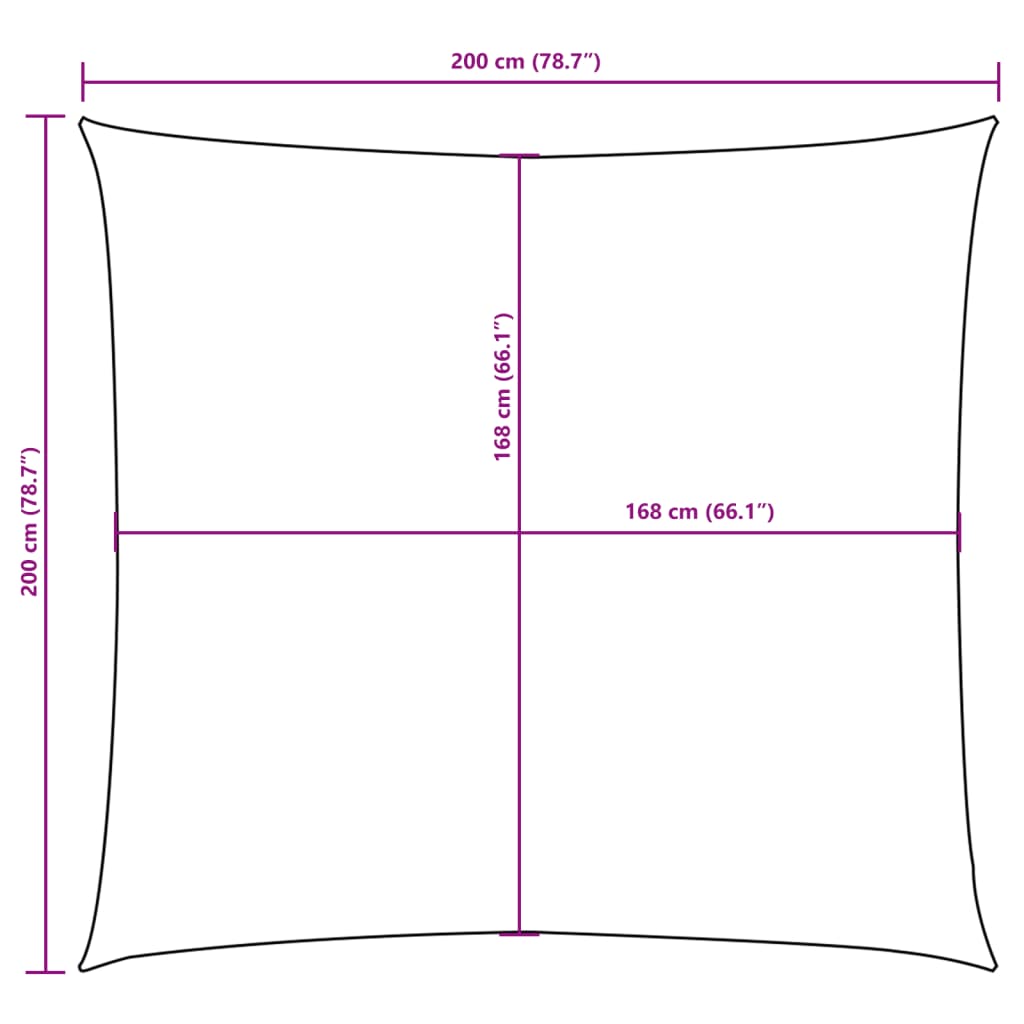 Vela Parasole in Tela Oxford Quadrata 2x2 m Bianca - homemem39