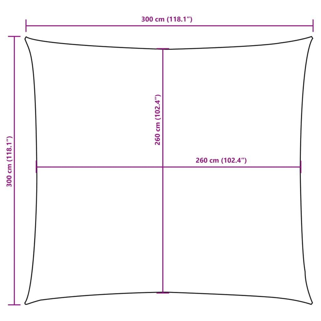 Parasole a Vela in Tela Oxford Quadrato 3x3 m Bianca - homemem39