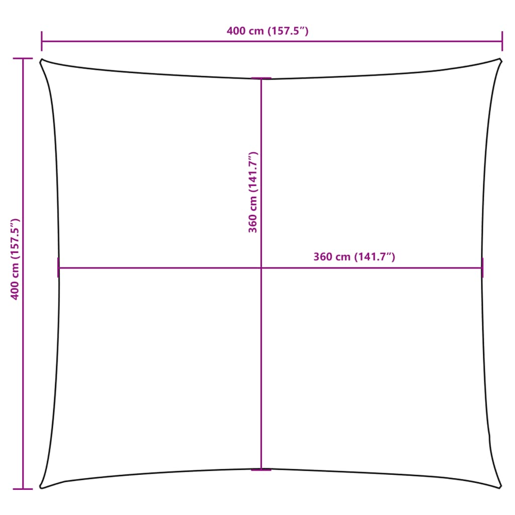 Vela Parasole in Tela Oxford Quadrata 4x4 m Bianca - homemem39