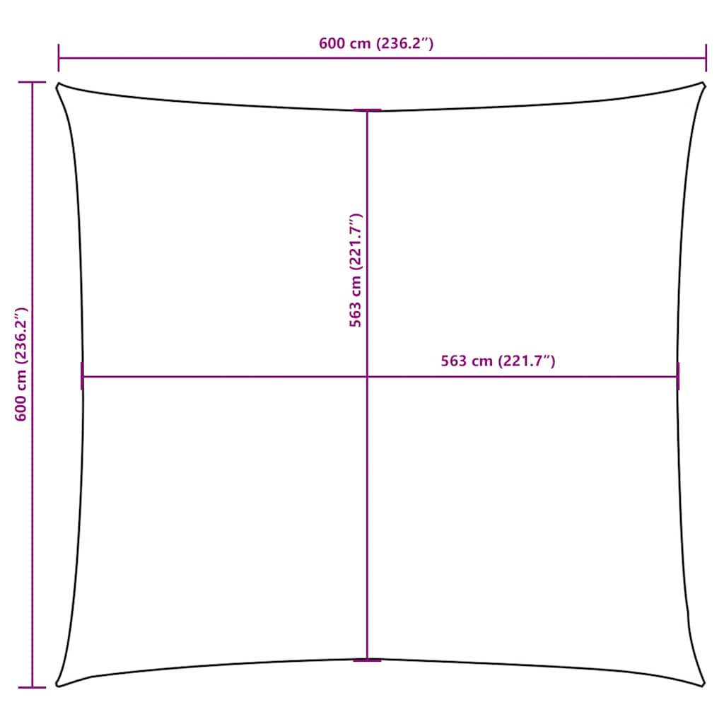 Parasole a Vela in Tela Oxford Quadrata 6x6 m Bianco | homemem39