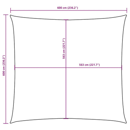 Parasole a Vela in Tela Oxford Quadrata 6x6 m Bianco | homemem39