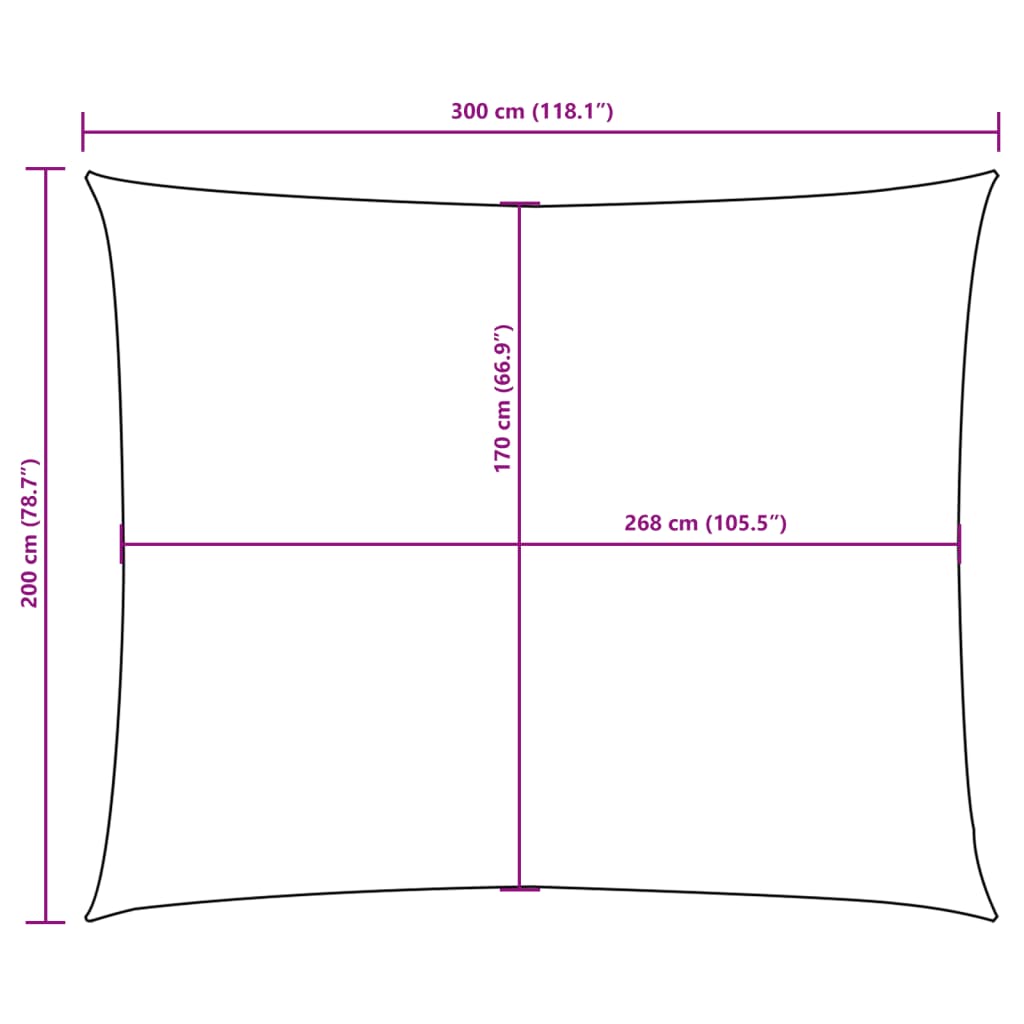 Parasole a Vela in Tessuto Oxford Rettangolare 2x3 m Bianco - homemem39