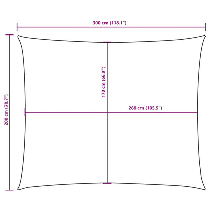 Parasole a Vela in Tessuto Oxford Rettangolare 2x3 m Bianco - homemem39