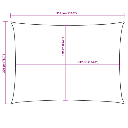 Parasole a Vela in Tessuto Oxford Rettangolare 2x3,5 m Bianco - homemem39