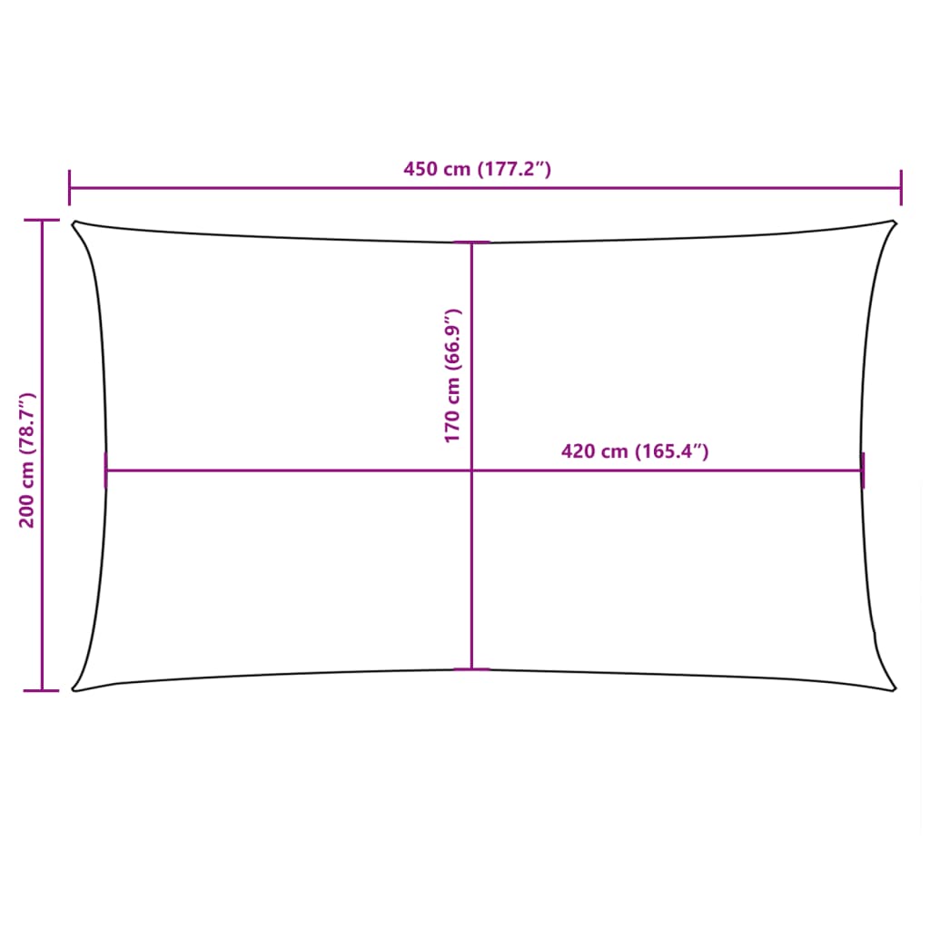 Parasole a Vela Oxford Rettangolare 2x4,5 m Bianco - homemem39