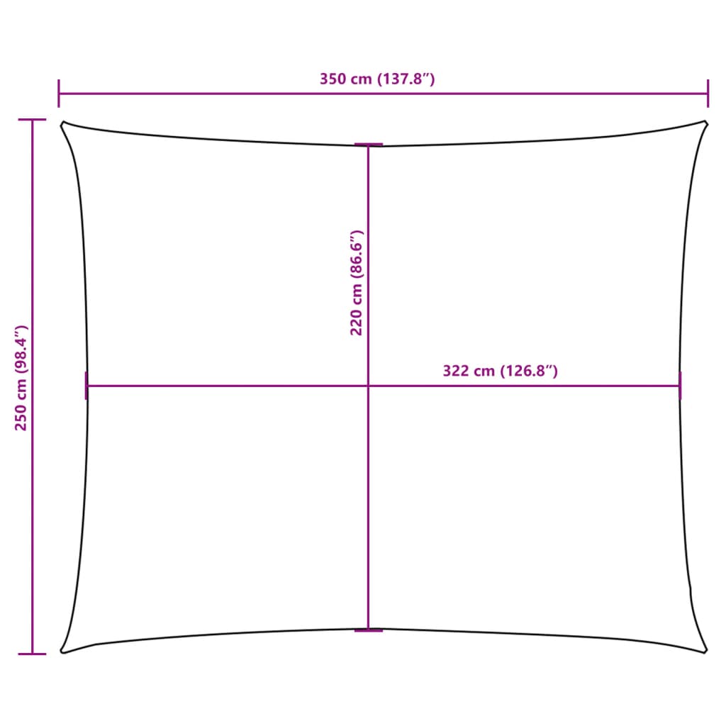 Parasole a Vela Oxford Rettangolare 2,5x3,5 m Bianco - homemem39