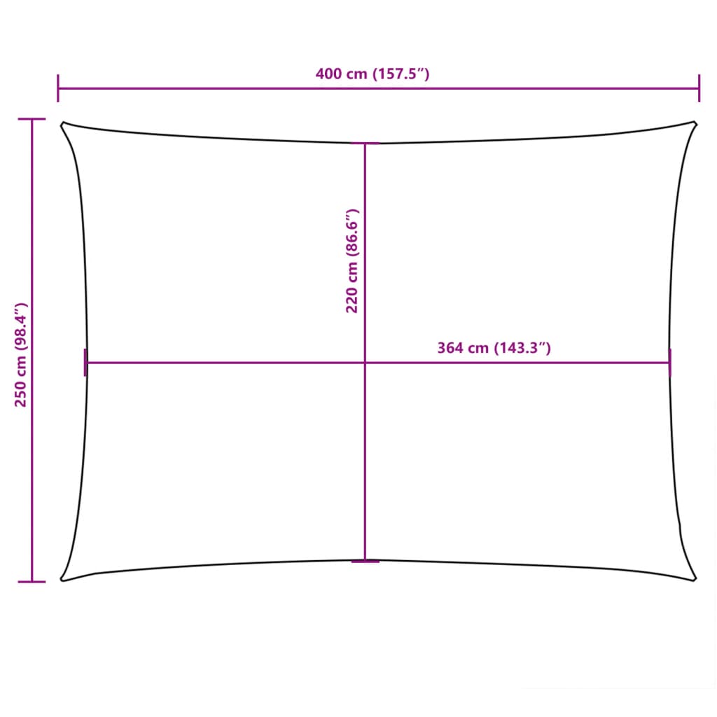 Parasole a Vela Oxford Rettangolare 2,5x4 m Bianco - homemem39