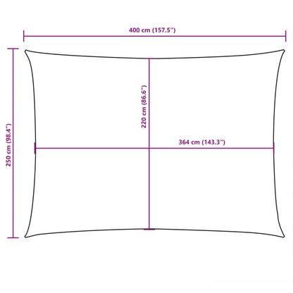 Parasole a Vela Oxford Rettangolare 2,5x4 m Bianco - homemem39