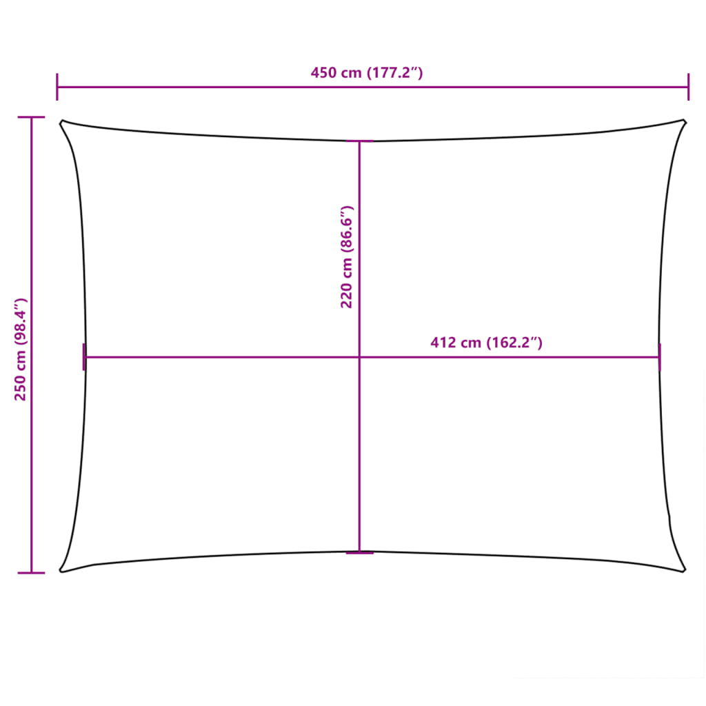 Parasole a Vela Oxford Rettangolare 2,5x4,5 m Bianco | homemem39