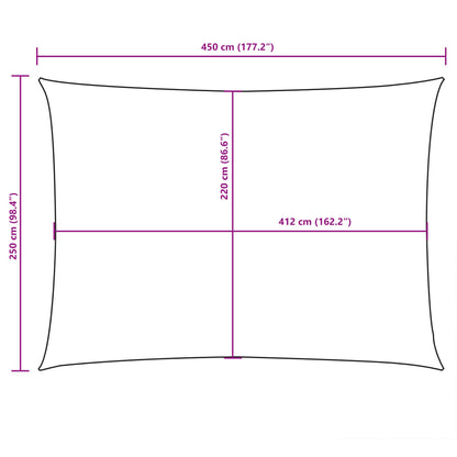 Parasole a Vela Oxford Rettangolare 2,5x4,5 m Bianco | homemem39