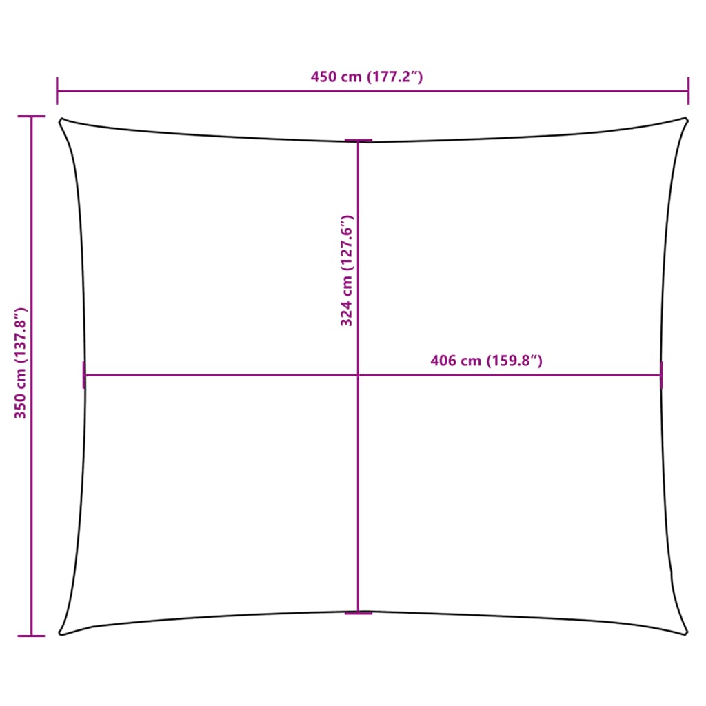 Parasole a Vela in Tessuto Oxford Rettangolare 3,5x4,5 m Bianco - homemem39