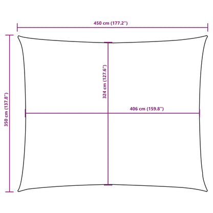 Parasole a Vela in Tessuto Oxford Rettangolare 3,5x4,5 m Bianco - homemem39