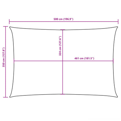 Parasole a Vela in Tessuto Oxford Rettangolare 3,5x5 m Bianco | homemem39