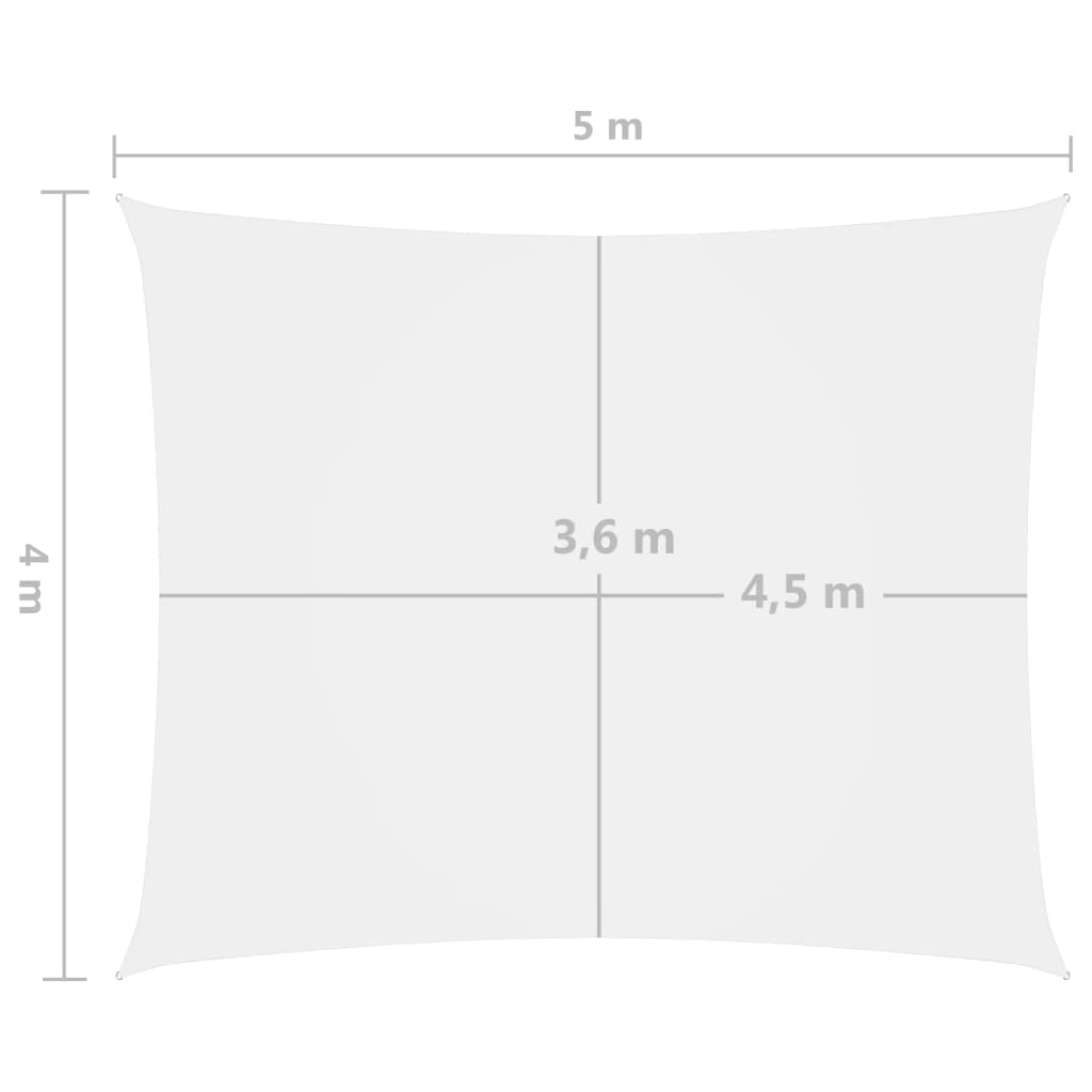 Parasole a Vela Oxford Rettangolare 4x5 m Bianco - homemem39