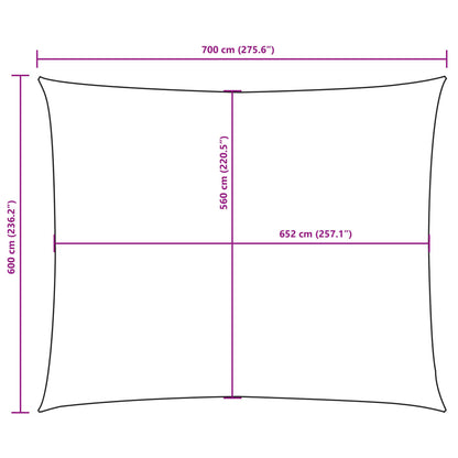 Parasole a Vela in Tessuto Oxford Rettangolare 6x7 m Bianco | homemem39